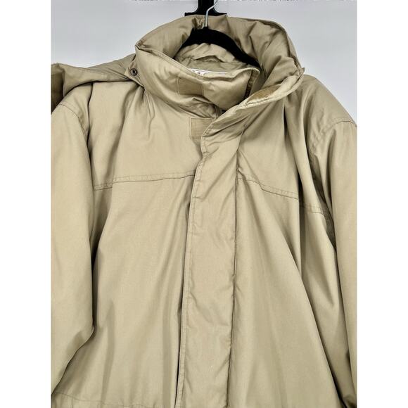 Vintage 90s CABELA'S Premier Northern GOOSE DOWN XL Tan Parka HUNTING hooded - Picture 2 of 16